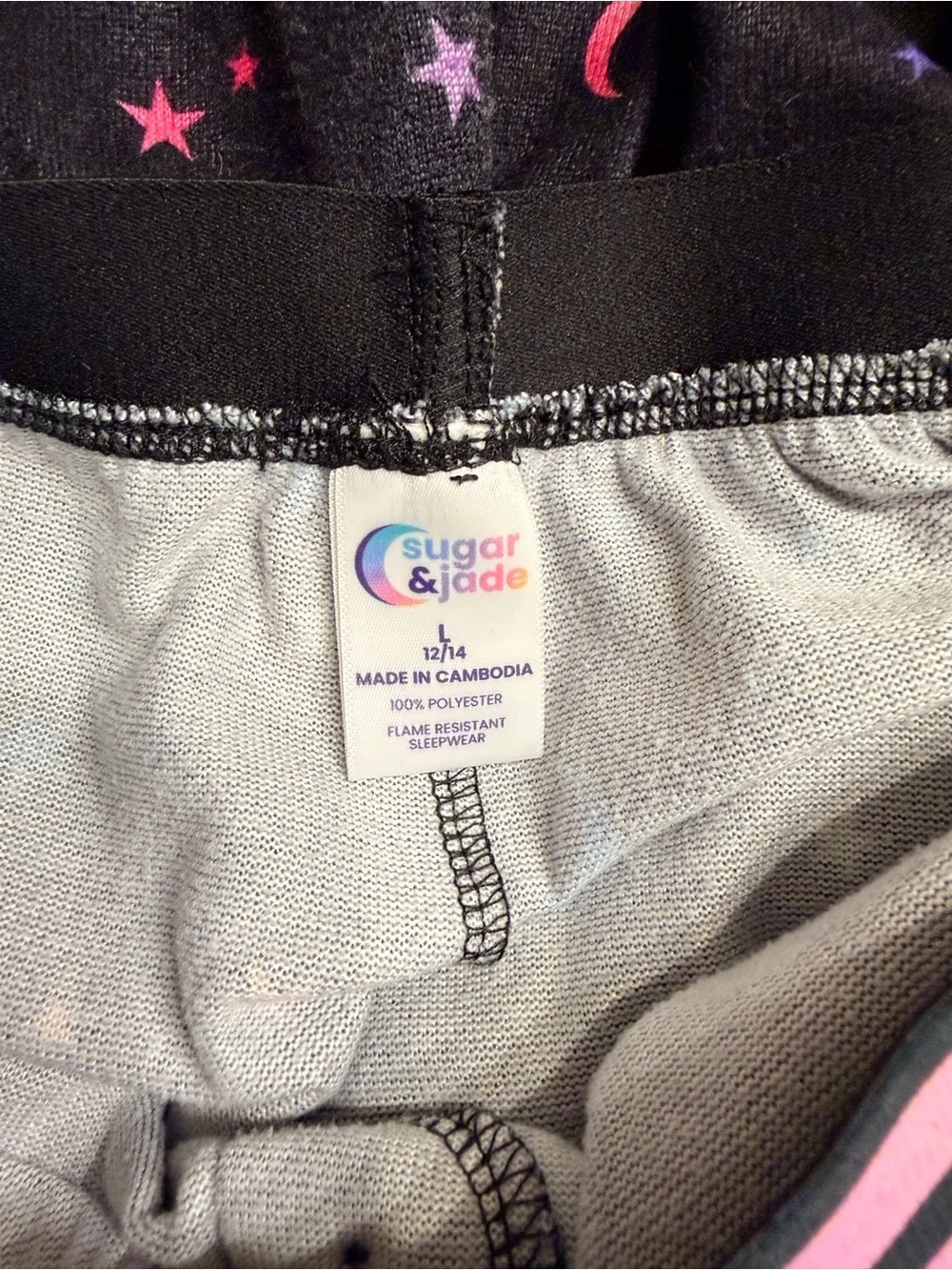 Sugar & Jade Tween Girls Pisces Zodiac Sleep Tee and Pants, Size Large (12/14)